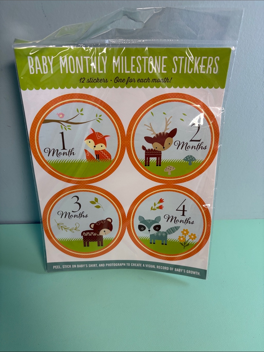 Woodland Friends Monthly Baby Milestones Stickers, Monthly Milestones Stickers